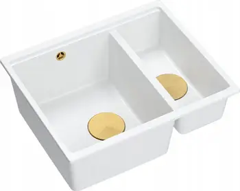 Lavaman kuzhine QUADRON LOGAN 150, granit, 56 x 46 x 22 cm, i bardhë GOLD