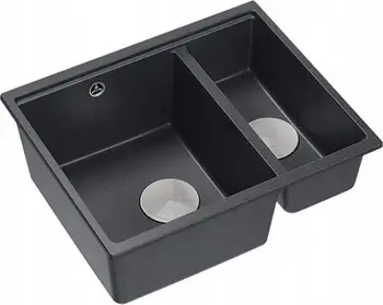 Lavamani kuzhine QUADRON LOGAN 150, granit, 1.5 kase nënbanak, i zi me çelik