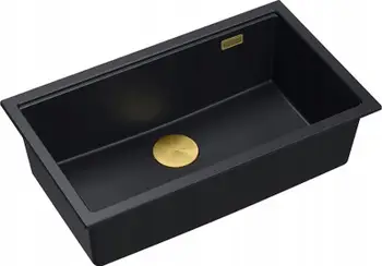 Lavaman kuzhine GraniteQ LOGAN 110, 76x44x23.5 cm, granit, montim nën banak, pure carbon
