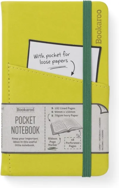 Bookaroo Pocket Notebook (a6) Journal Chartreuse - 1