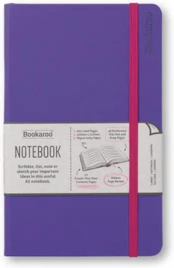 Bookaroo Notebook A5 Journal Purple - If Cardboard Creations Ltd