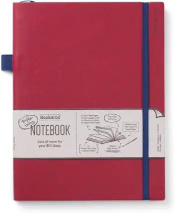 Bookaroo Bigger Things Notebook Journal Dark Red