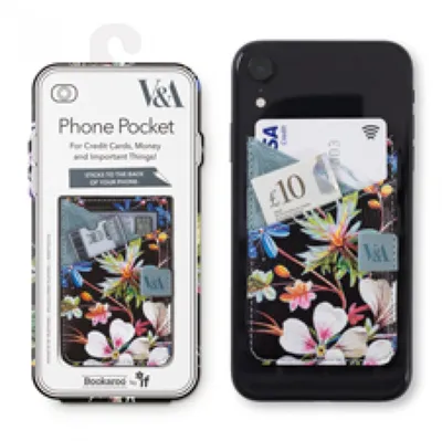 V&a Bookaroo Phone Pocket Kilburn Black Floral - 1