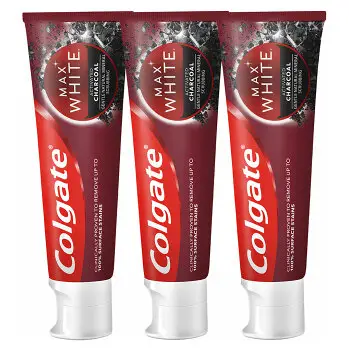 Set pasta dhëmbësh Colgate Max White Charcoal, 3 x 75 ml