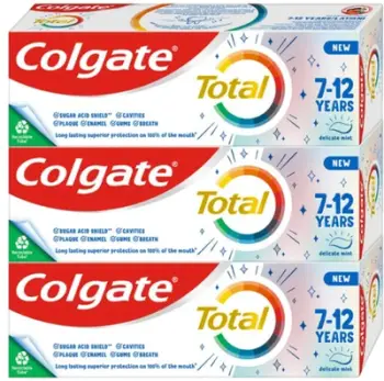 Pastë dhëmbësh për fëmijë Total Junior Trio Colgate, 3 x 50 ml