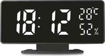 Orë alarmi Greenblue GB395, LED dixhitale, temperaturë dhe lagështi, e zezë