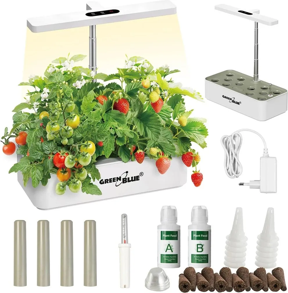 Vazo e mençur GreenBlue GB133 për rritje bimesh, 4L, 12 vende, LED, e bardhë - 1