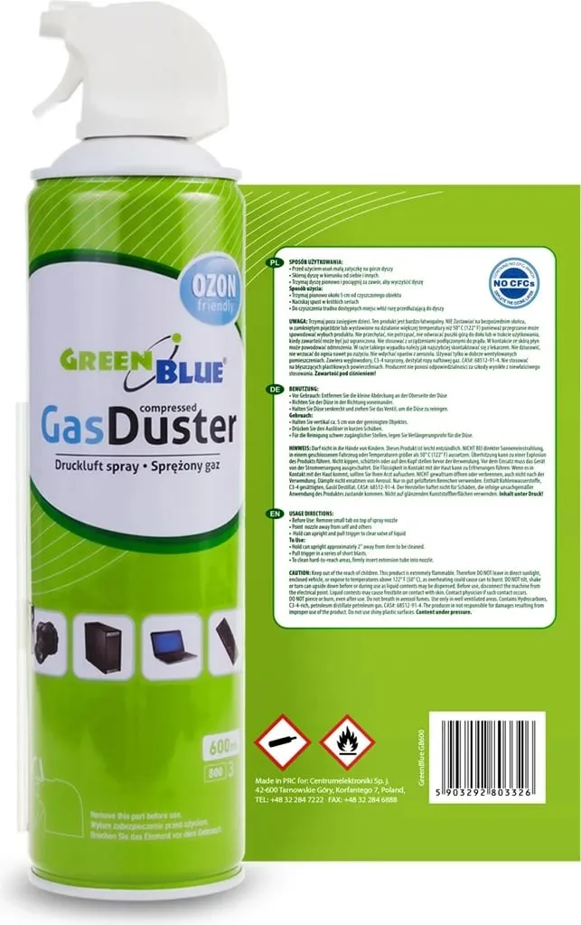 Ajër i kompresum GreenBlue GB600, 600ml, pistol spërkatës - 4