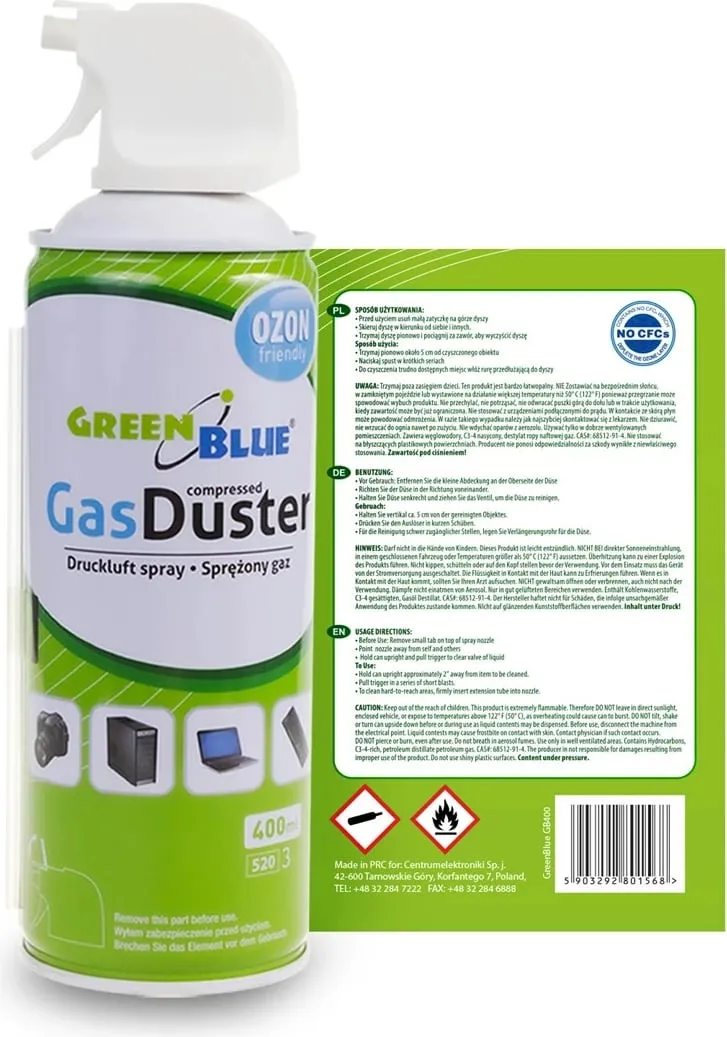 Sprej ajri i kompresum GreenBlue GB400, 400ml, pistol atomizer - 2