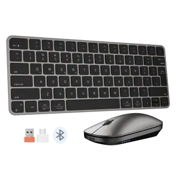Tastierë Wireless Dual-Mode Meetion C210 (2.4GHz + Bluetooth) për Mac & Windows , Space Grey