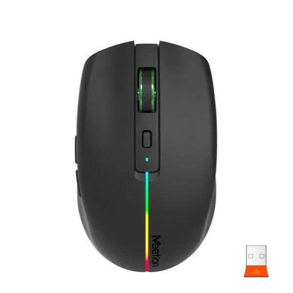 Maus pa Kabllo Meetion BTM002 Dual Mode Black / 2.4G / Bluetooth / USB Type-C / e zezë - 1