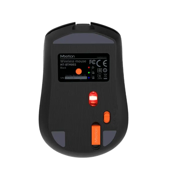 Maus pa Kabllo Meetion BTM002 Dual Mode Black / 2.4G / Bluetooth / USB Type-C / e zezë - 3
