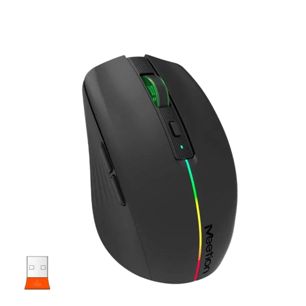 Maus pa Kabllo Meetion BTM002 Dual Mode Black / 2.4G / Bluetooth / USB Type-C / e zezë - 4