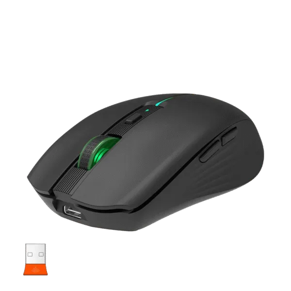 Maus pa Kabllo Meetion BTM002 Dual Mode Black / 2.4G / Bluetooth / USB Type-C / e zezë - 5