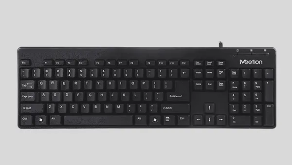 Tastierë me kabllo Meetion AK100 Corded Ergonomic / USB / US / e zezë - 3