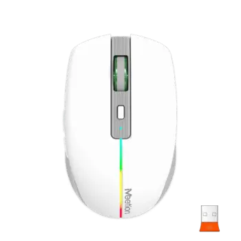 Maus pa Kabllo Meetion BTM002-01 Dual Mode White / 2.4G / Bluetooth / USB Type-C / e bardhë dhe Gri