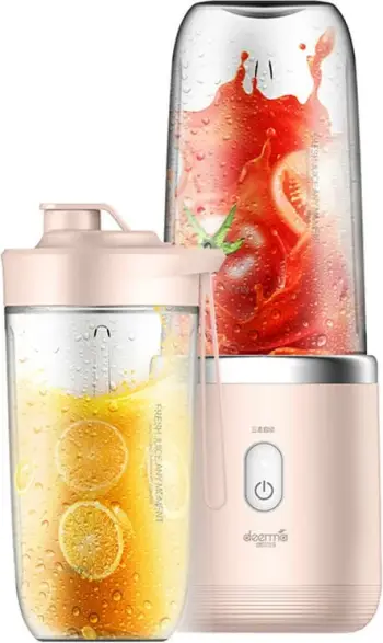 Blender Deerma NU05, portativ, 400 ml, 140W, rozë