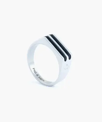 Pig & Hen SIGNET RING 7MM ROPE - NAVY