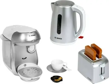 Set kuzhine lodër Theo Klein Bosch Breakfast Set 9216, toster kafeaparat ibrik uji, për fëmijë 3+