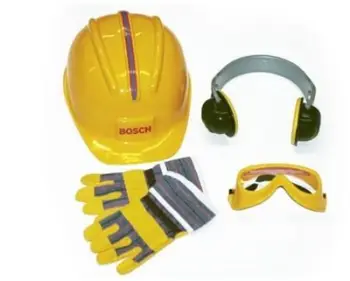 Set helmetë dhe aksesorë lodër Bosch Klein, të verdhë
