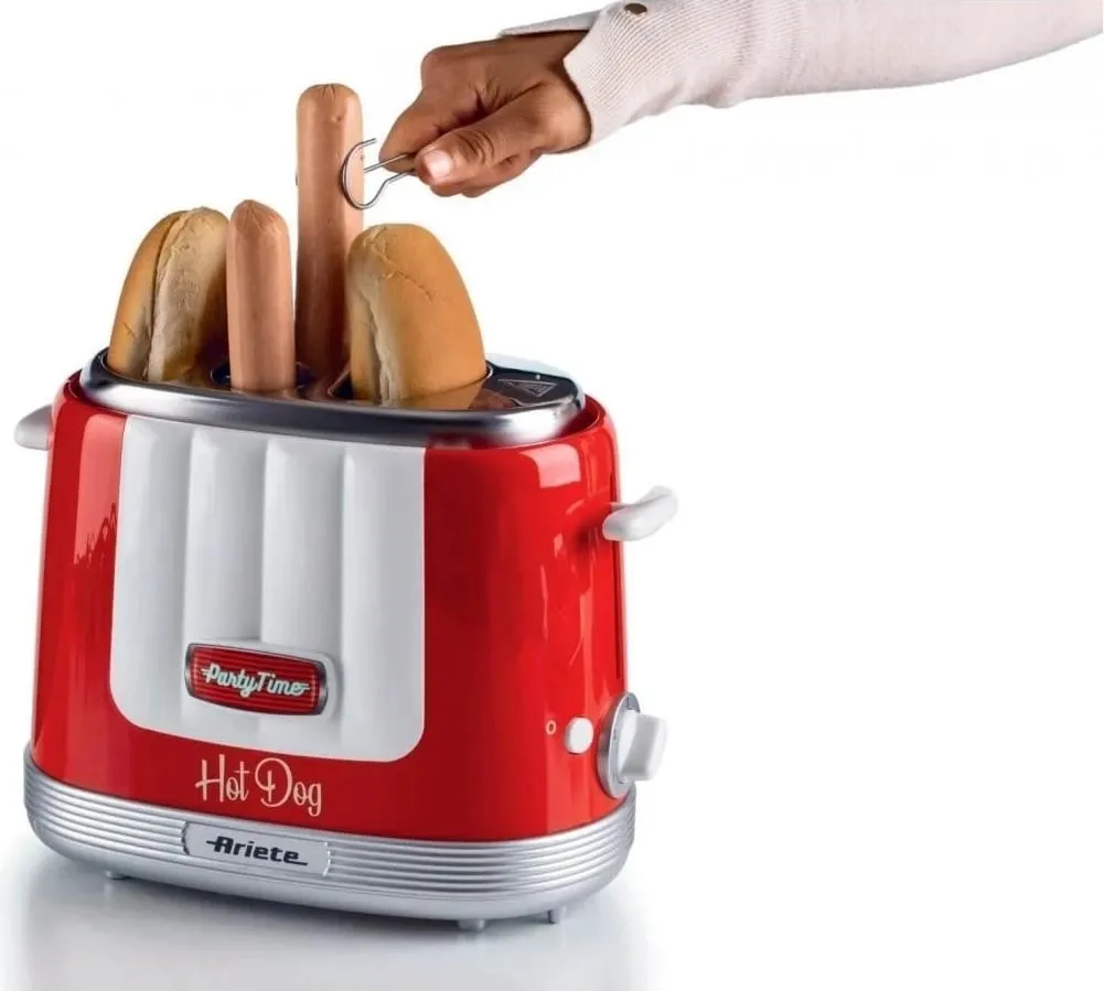 Aparat për hot dog Ariete 206, 650W, 2 copa, i kuq - 2