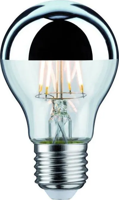 Poç elektrik Paulmann, LED, E27, 2700K, 6.5W, i argjendtë - 1