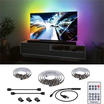 Shirit LED për TV Paulmann LED Strip Set, 65", USB, RGB Dynamic Rainbow, i zi - 1