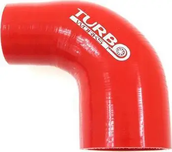 Lidhës silikonik TurboWorks 90°, 51mm në 67mm, i kuq