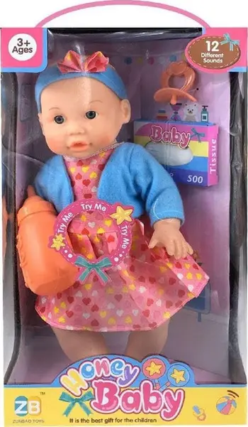 Kukull Trifox me zë, 35 cm, shumëngjyrëshe