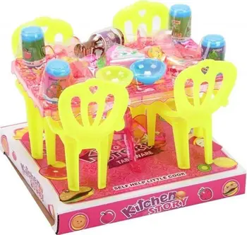 Set mobiljesh për kukulla Trifox Doll Furniture, për shtëpi kukullash, material i lehtë, shumëngjyrësh