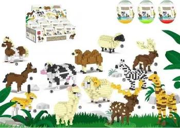 Set ndërtimi Trifox Mini Blocks Animals, blloqe të vegjël, shumëngjyrësh