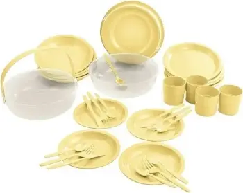 Set kampingu CURVER 262889, enë plastike, verdhë