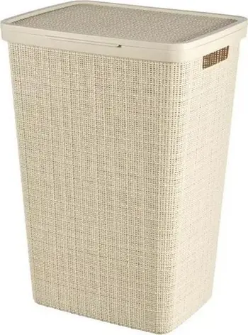 Shportë rrobash Curver Jute, 58L, bezhë