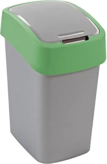 Kosh i mbeturinave Curver, 10 L, i hirtë/i gjelbër