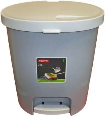 Kosh i mbeturinave me pedale Curver (CUR000145), 25 l, i hirtë