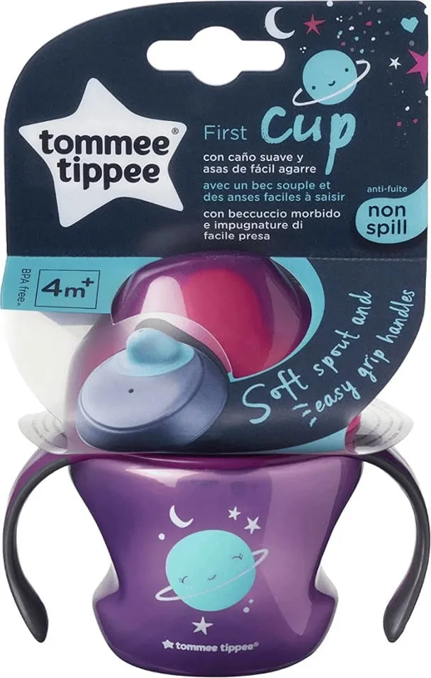 Kupë për foshnje Tommee Tippee First Cup me doreza, 150ml, e purpurt - 1