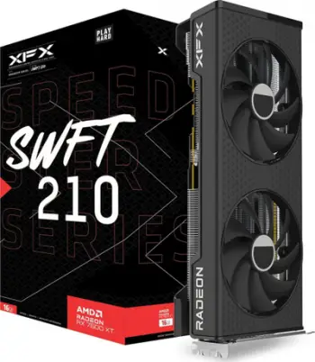 Kartelë grafike XFX Speedster SWFT210 Radeon RX 7600XT, 16GB GDDR6, e zezë