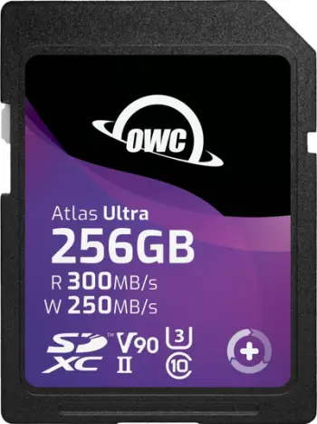 Kartë memorie OWC Atlas Ultra SDXC, 256GB, UHS II V90, e zezë