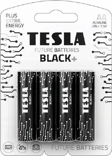 Bateri alkaline Tesla BLACK+ R6 AA, 1.5V, paketim 4 copë - 1