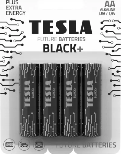 Bateri alkaline Tesla BLACK+ R6 AA, 1.5V, paketim 4 copë - 2
