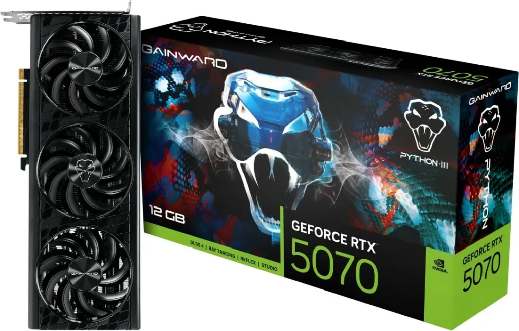 Kartelë grafike Gainward GeForce RTX 5070 Python III, 12 GB, PCI Express 5.0, e zezë - 8