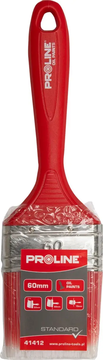 Furçë lyerjeje Proline Flat Standard, 30mm, dorezë plastike, për bojë vaji