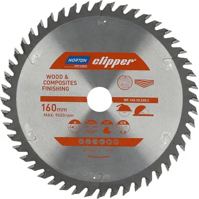 Teh prerës Norton Clipper WF, 160 mm, 20 mm qendër, 48 dhëmbë ATB - 1