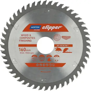 Sharrë rrethore Norton Clipper NORTON 160mm x 30/16mm x 48z Dru dhe materiale kompozite ATB (2.6 / 1.6)
