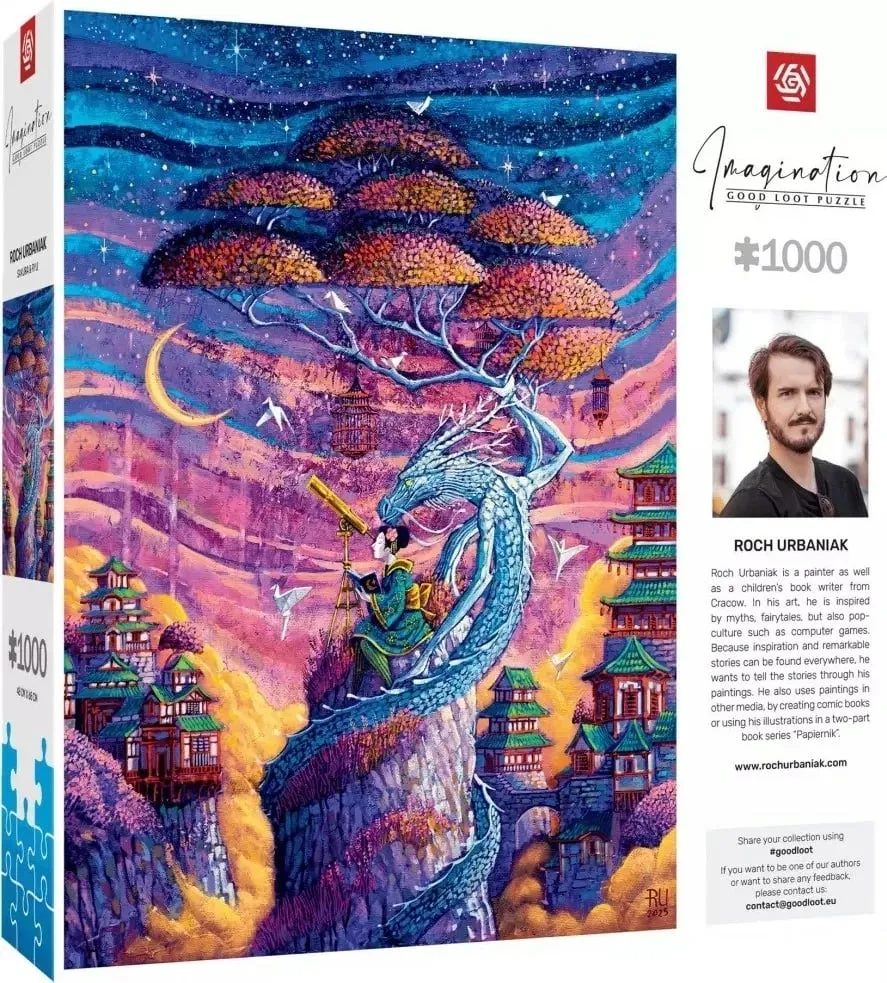 Puzzle Cenega Publishing Imagination - Roch Urbaniak: Sakura & Ryu, 1000 copë - 4