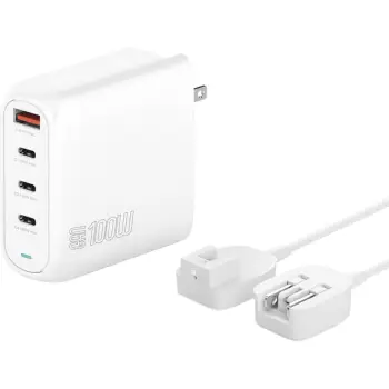Adapter 4smarts GaN Flex Pro Charger / 100W / 3× USB-C + 1× USB-A / Travel Edition – Bardhë