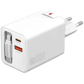 Adapter 4smarts GaN Flex Jojo Wall Charger – 65W USB-C Fast Charger – Bardhë