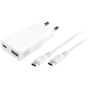 Adapter 4smarts PDPlug Duos Slim Charger 20W GaN, USB-C/A Output + USB-C Cable – Bardhë