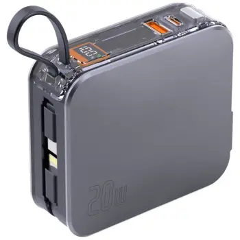 Powerbank 4smarts / 3in1 Hybrid Charger / Lucid / with Integrated Cables