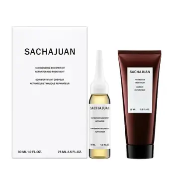 Set për flokë Sachajuan Hair Bonding Booster Kit, trajtues për flokë të dëmtuar 75 ml + përforcues për flokë të dëmtuar 30 ml